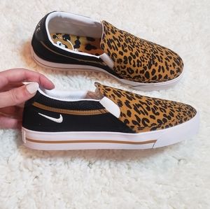 Nike Court Legacy Slip Black Wheat Sneaker Cheetah Leopard